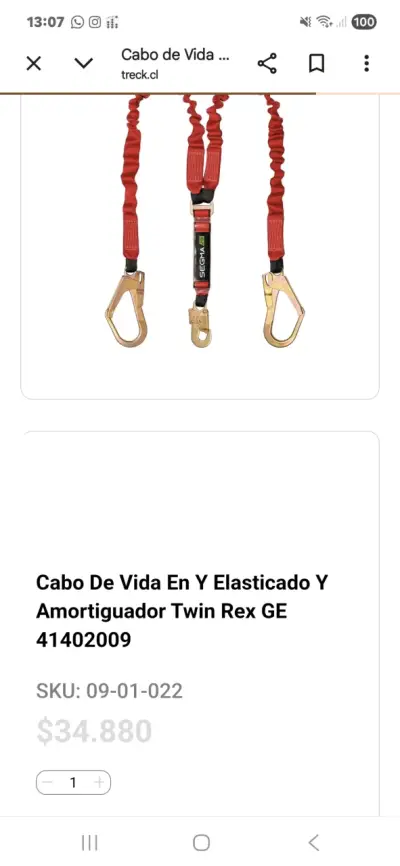 Arnés de seguridad y cabo de vida amortiguado. - miniatura 5