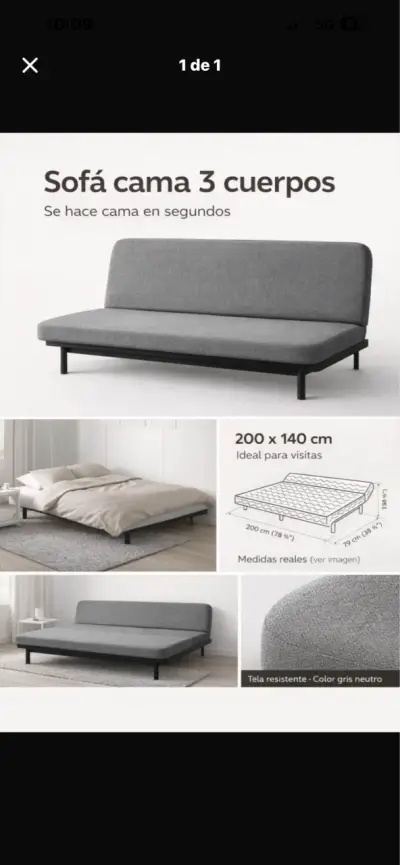 Sofá cama IKEA 3 cuerpos - miniatura 1