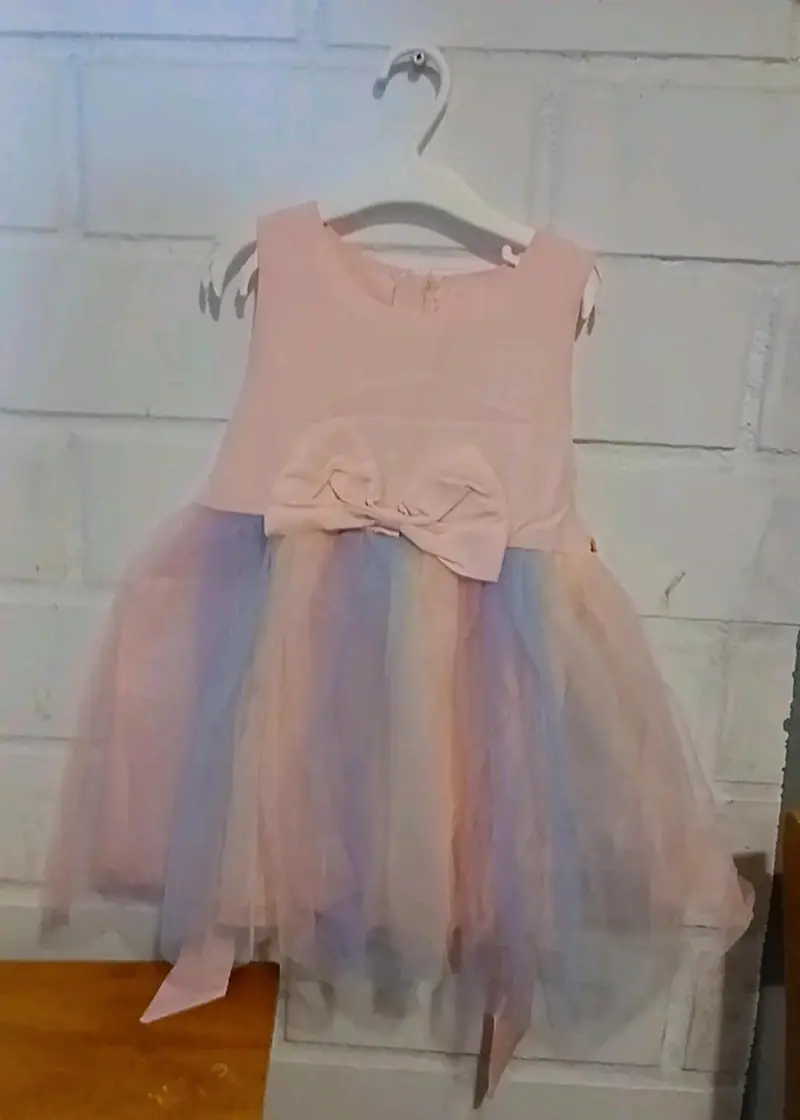Vestido niña rosa pastel