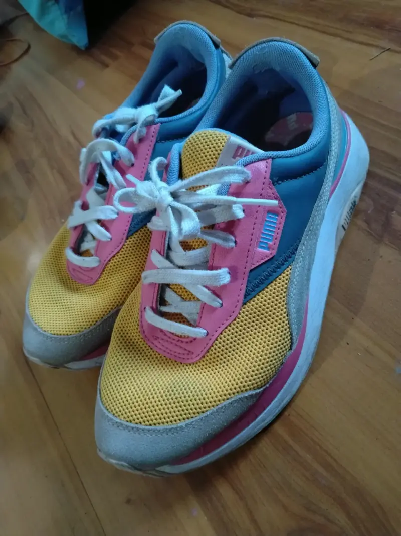 Zapatillas deportivas gris claro y rosado - 4