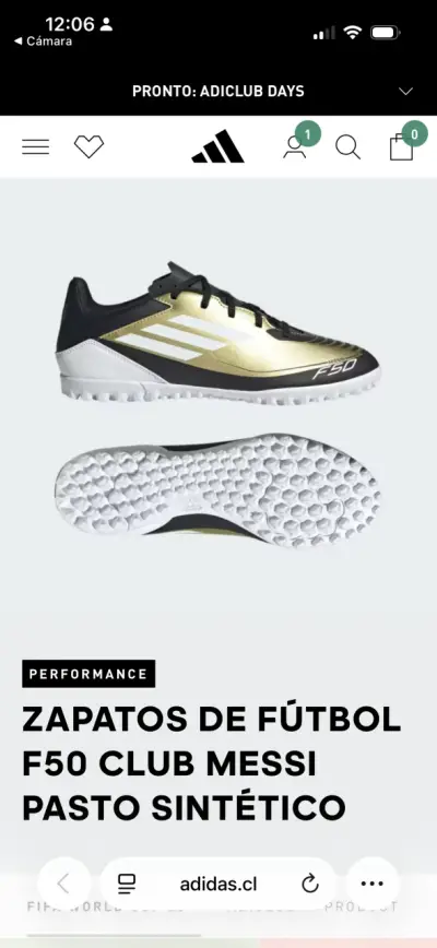 Zapatos fútbol Adidas Messi F50 dorados - miniatura 3