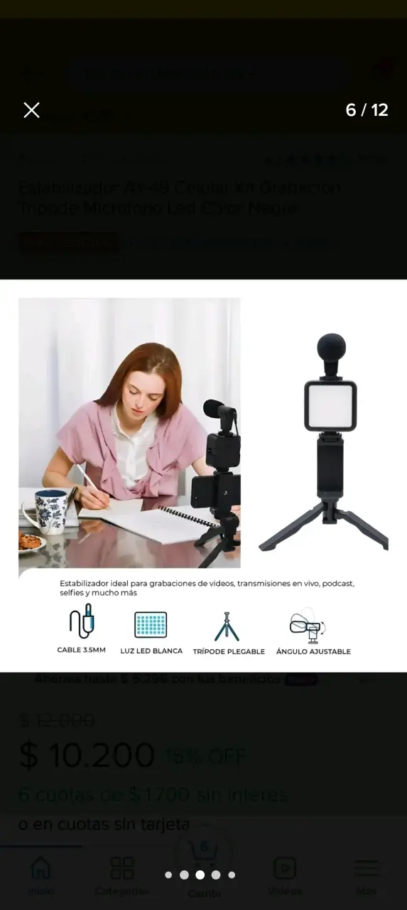 Kit de grabación con micrófono y luz - 5
