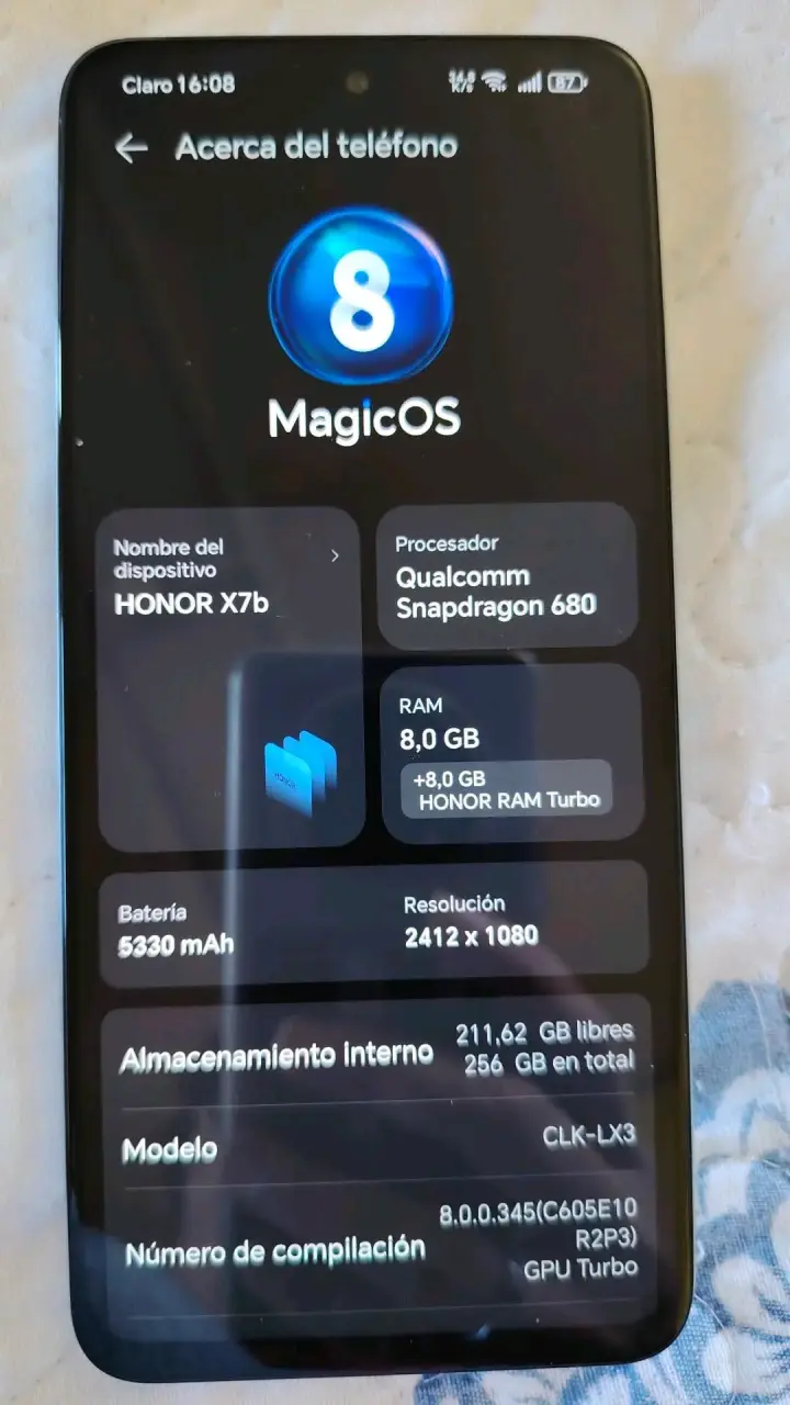 Smartphone HONOR X7b 8GB RAM - 1