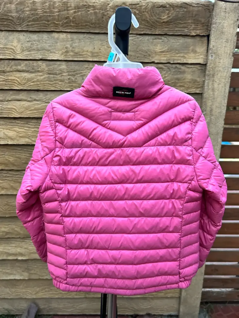Chaqueta rosada de pluma para niña, talla 4🩷 - 4