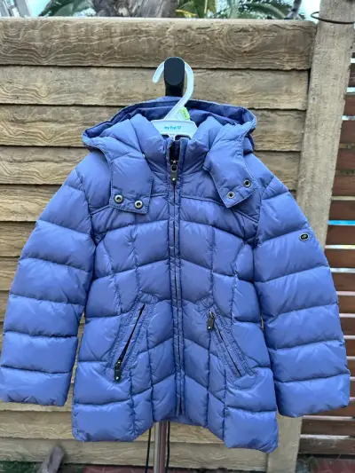 Parka morada de niña, talla 4💜 - miniatura 1