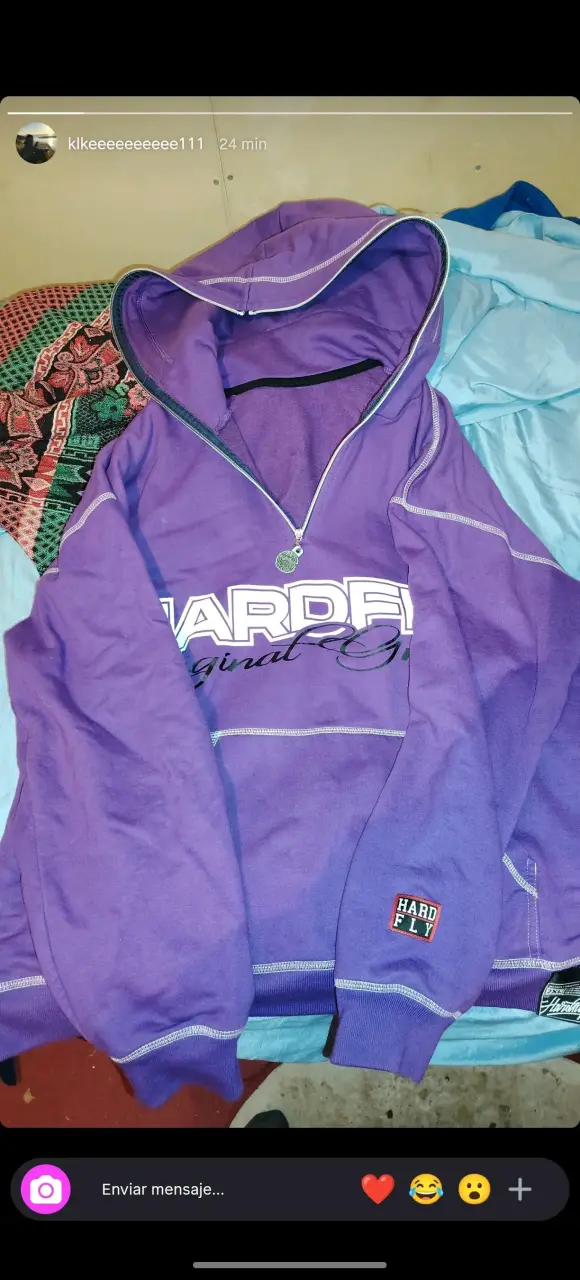 Polerón morado con capucha marca HARDFLY - 1