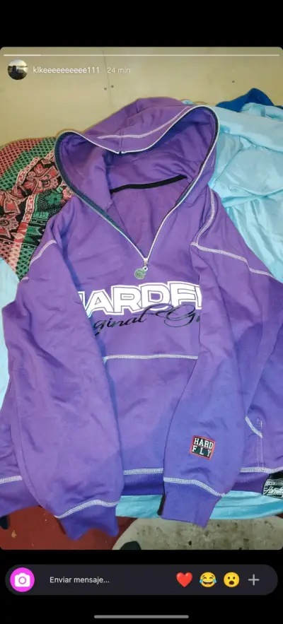 Polerón morado con capucha marca HARDFLY - miniatura 1