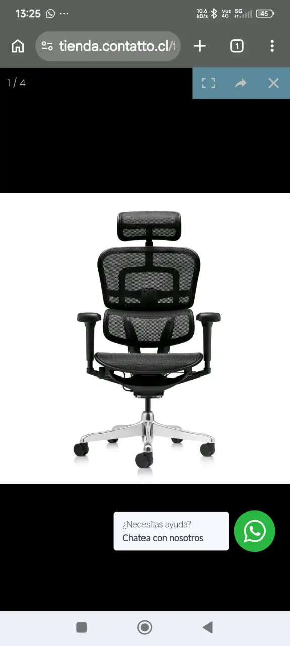 Silla ergonómica Ergohuman negra - 2