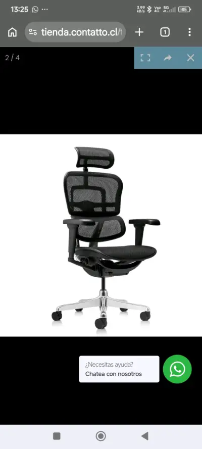 Silla ergonómica Ergohuman negra - miniatura 3