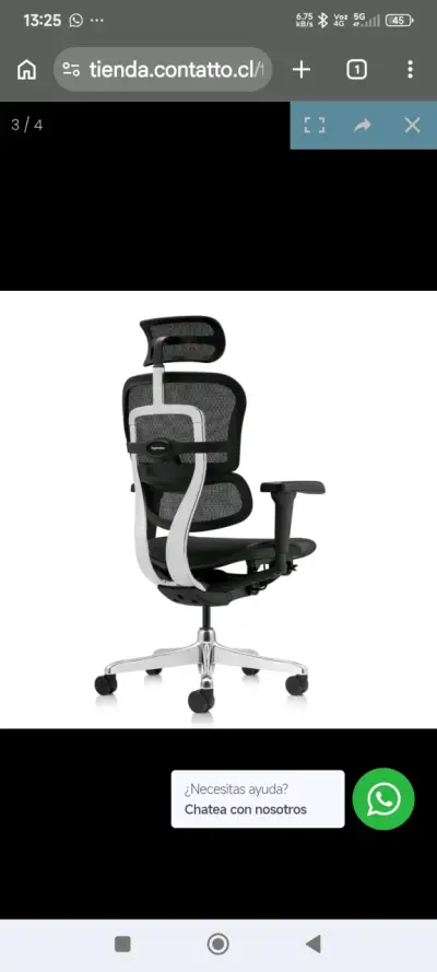 Silla ergonómica Ergohuman negra - miniatura 4