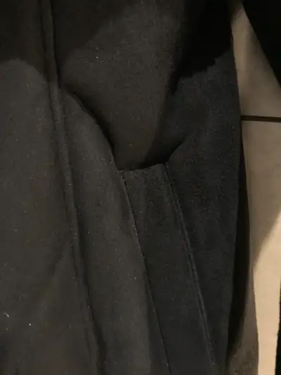 Abrigo negro de reno,  con forro de piel Talla S - miniatura 3