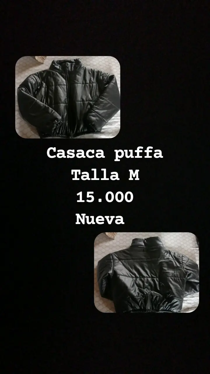Casaca puffa negra nueva