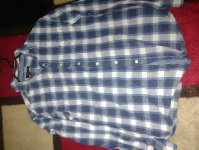 Camisa cuadrille azul y blanco potros talla M - miniatura 1