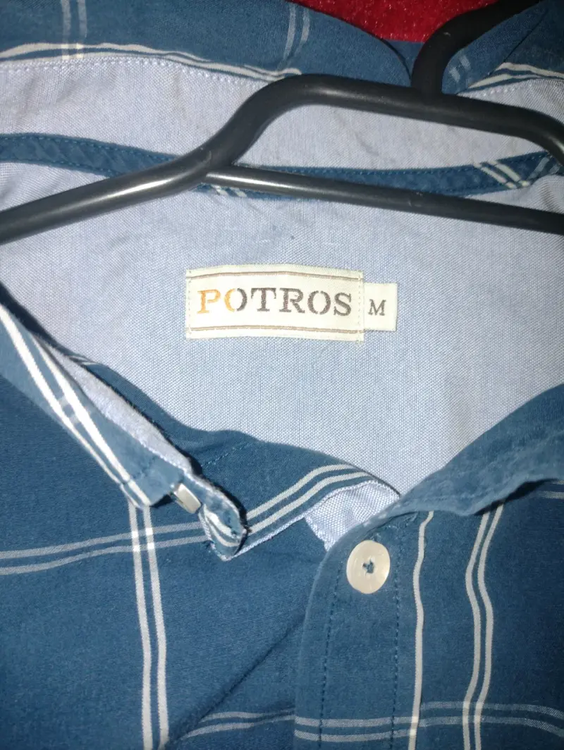 Camisa azul a cuadros Potros talla M - 2