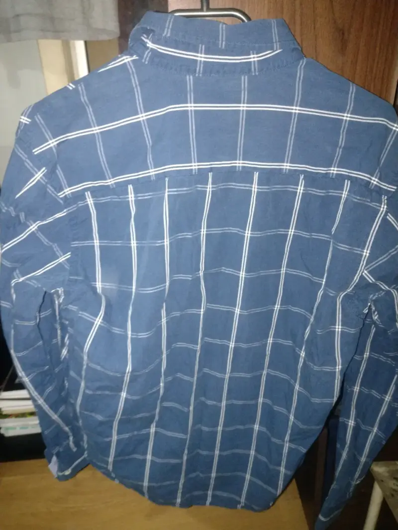 Camisa azul a cuadros Potros talla M - 4