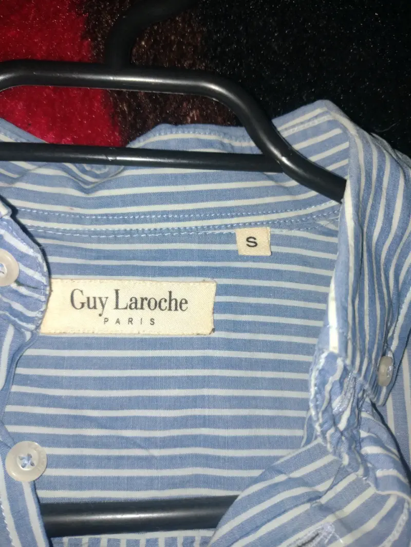 Camisa rayada celeste marca guy Laroche Original s - 2