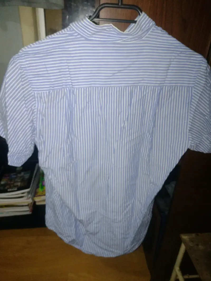 Camisa rayada celeste marca guy Laroche Original s - 4