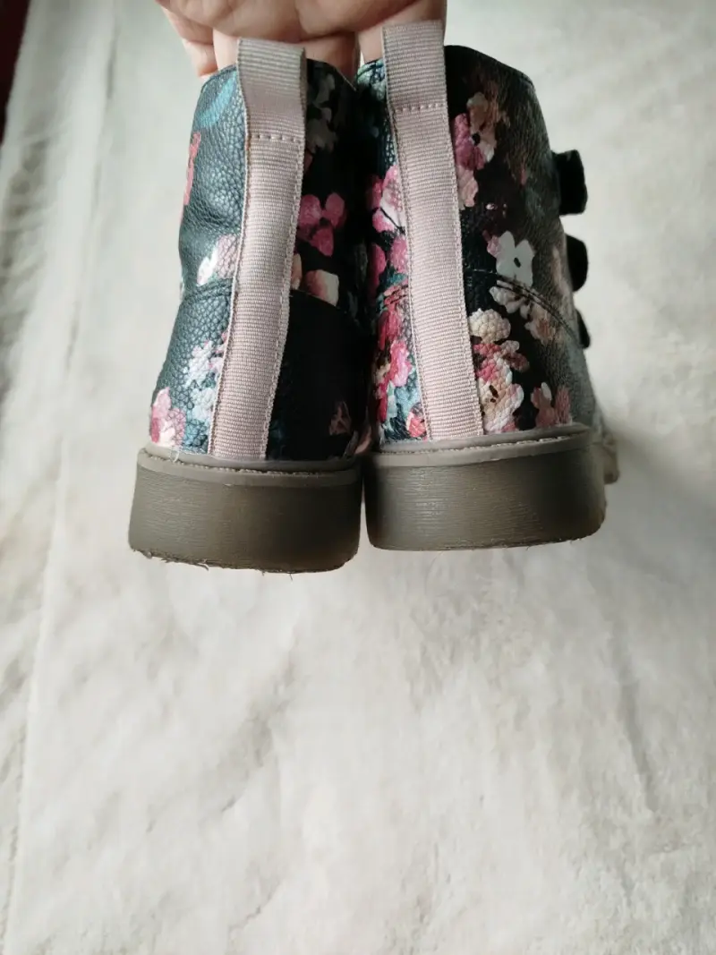 Botines negros florales para niña - 3