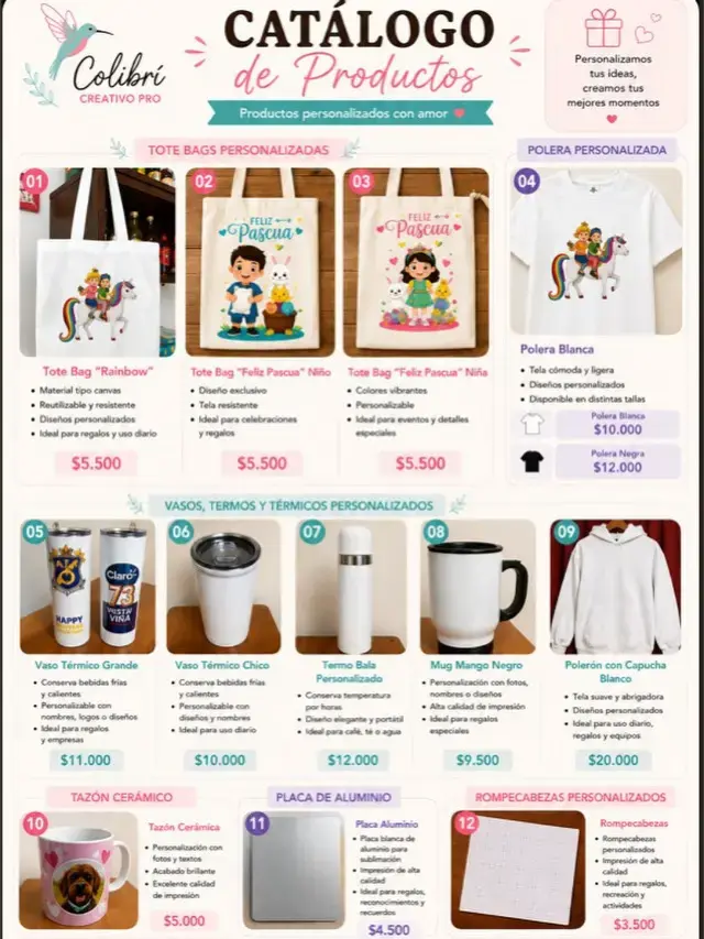 Artículos para personalizar