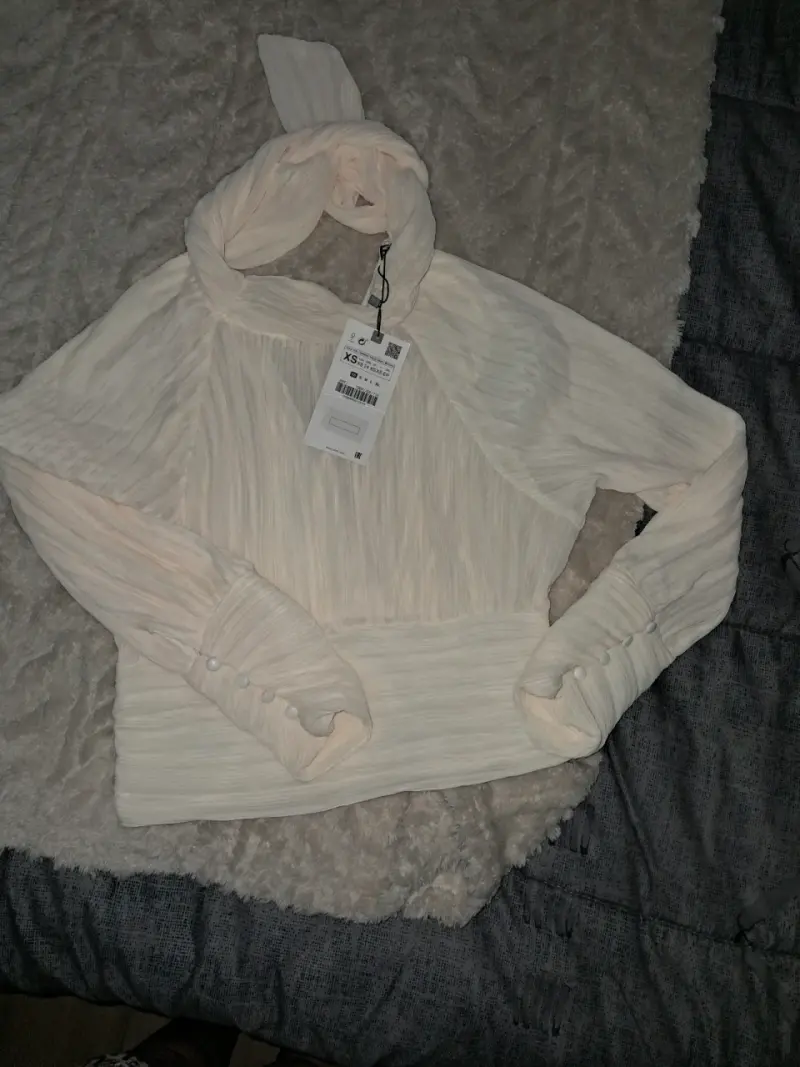 Blusa blanca elegante XS - 1