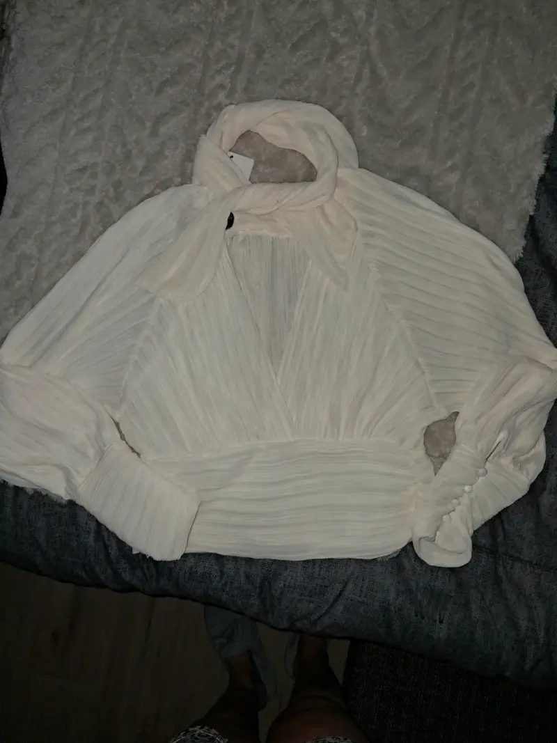 Blusa blanca elegante XS - 2