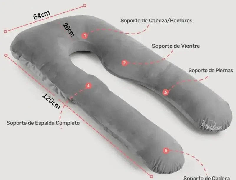 Almohada de embarazo gris - 2