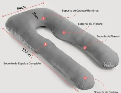 Almohada de embarazo gris - miniatura 2