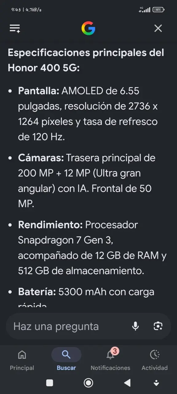 Smartphone Honor 400 5G nuevo - 6