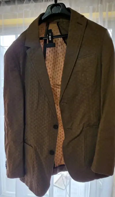 Blazer marrón con textura - miniatura 1