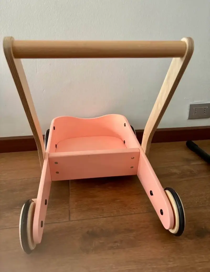 Carrito de madera rosado - 3