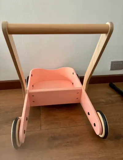 Carrito de madera rosado - miniatura 3