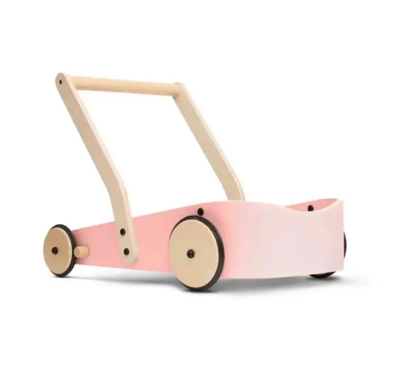 Carrito de madera rosado - 4