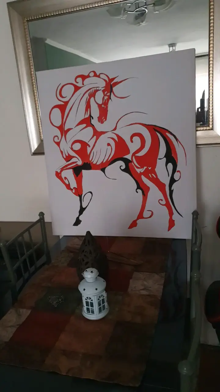 Cuadro decorativo de caballo hecho a mano