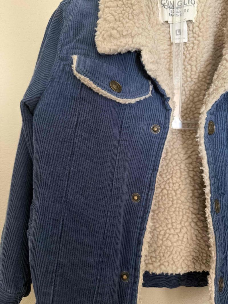 Chaqueta de cotele azul con forro - 2