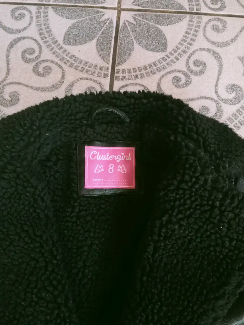 Chaqueta de cuero sintético negro - 3