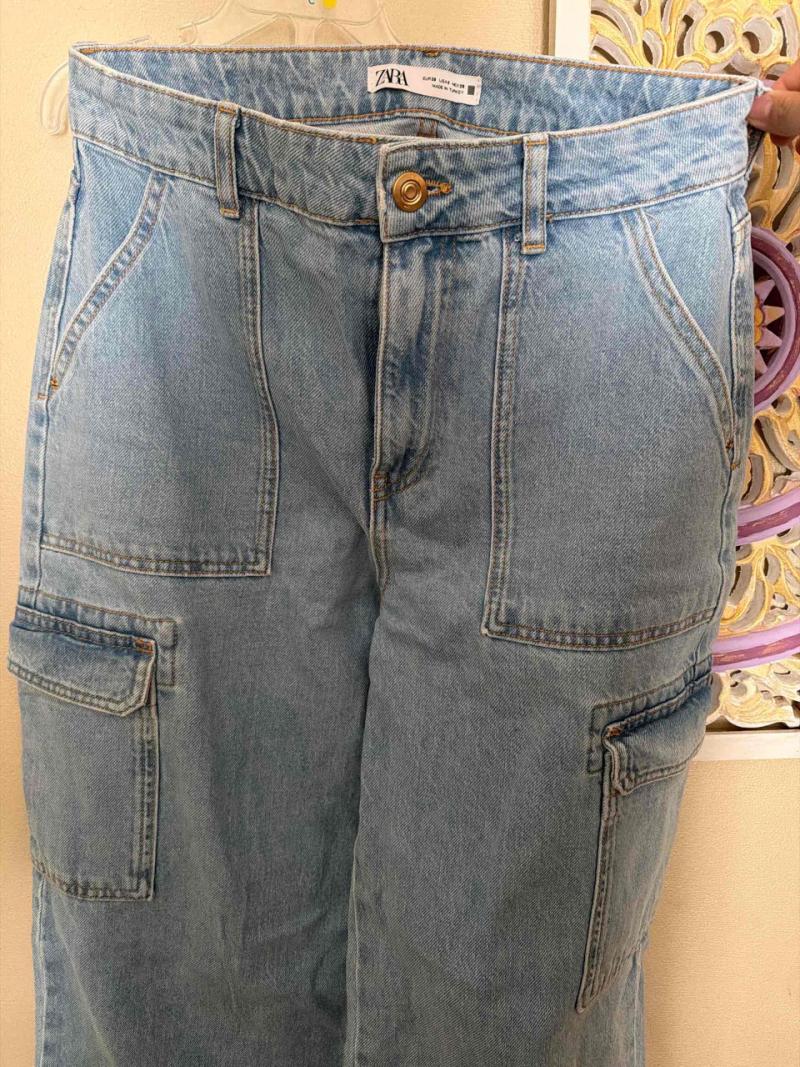 Pantalón mezclilla Zara tipo cargo - 3