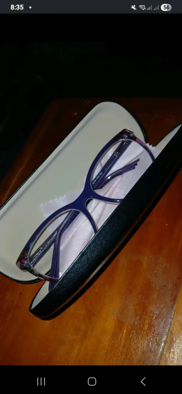 Gafas ópticas moradas con estuche - 1