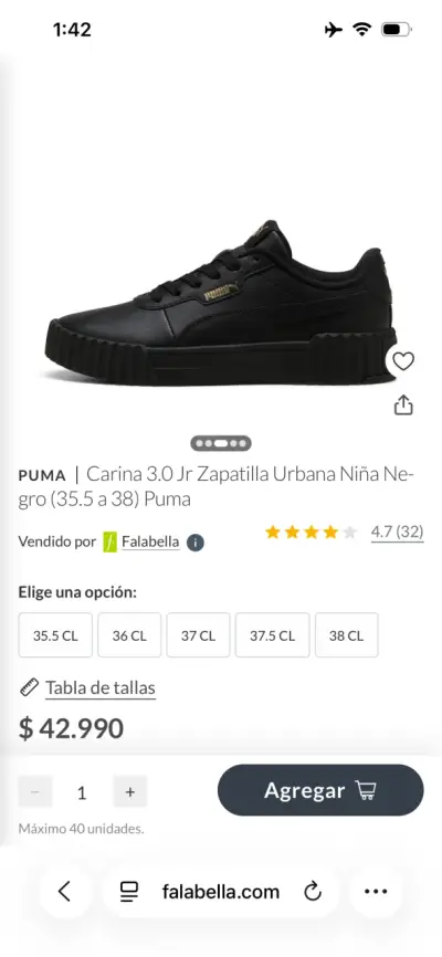 Zapatillas negras Puma nuevas - miniatura 2