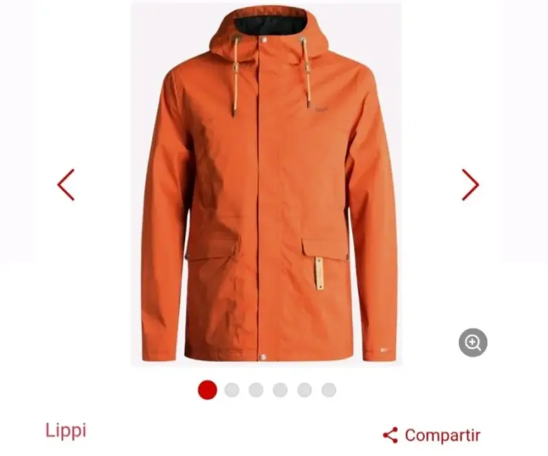 Chaqueta impermeable naranja
