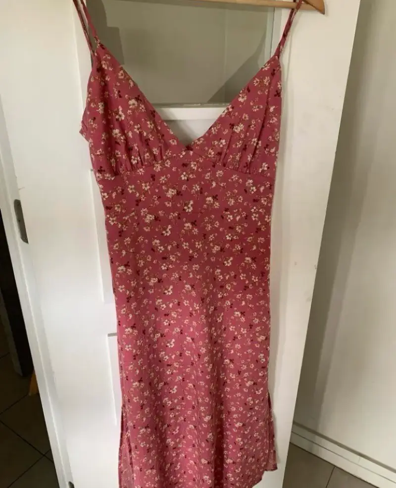 Vestido largo floreado rosa marca forever 21 - 1
