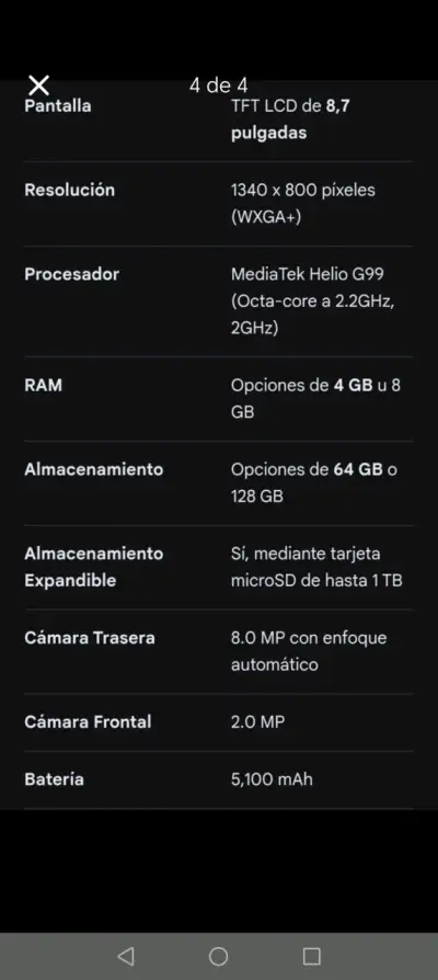 Tablet Galaxy Tab A9 nueva - miniatura 4