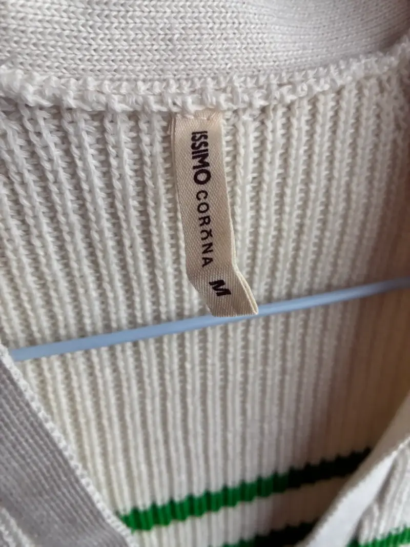 Cardigan rayado blanco y verde - 3