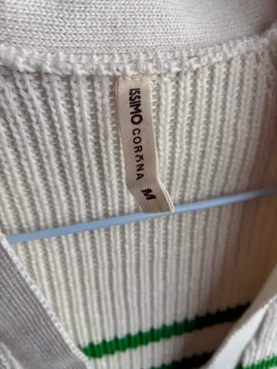 Cardigan rayado blanco y verde - miniatura 3