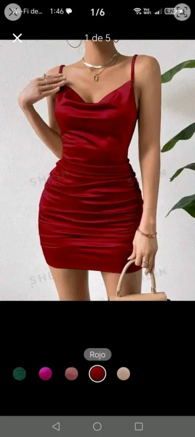 Vestido ajustado rojo elegante - miniatura 1