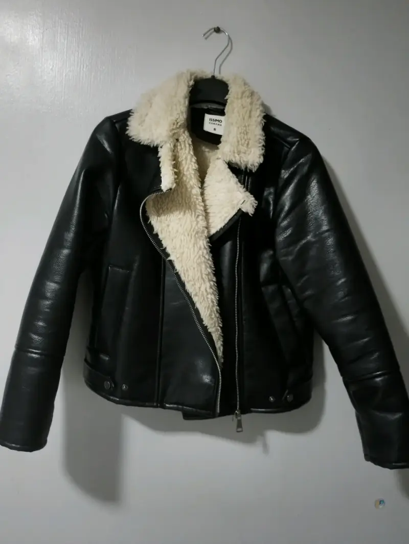 Chaqueta biker negra eco cuero - 2