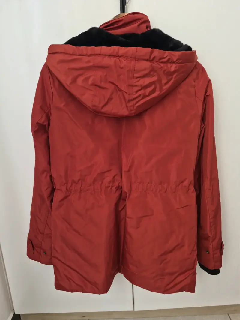 Parka naranjo con capucha - 2