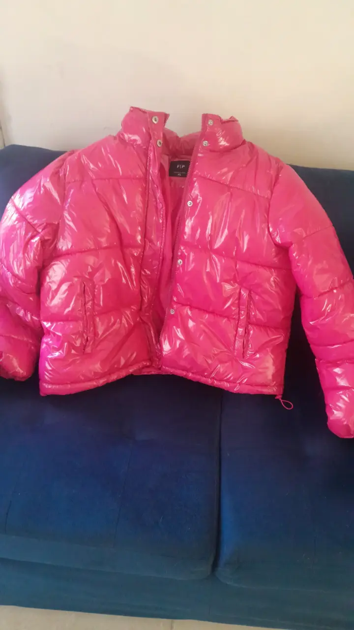 Chaqueta inflada rosada brillante - 1