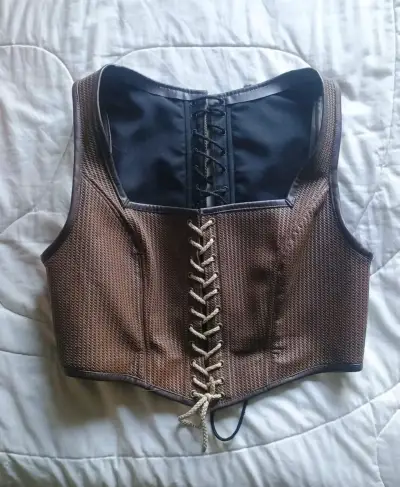 Corset marrón con encaje - miniatura 1