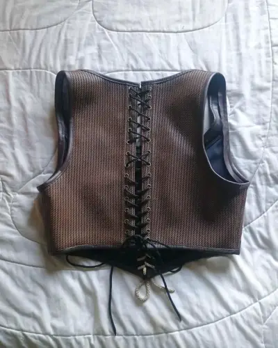 Corset marrón con encaje - miniatura 2
