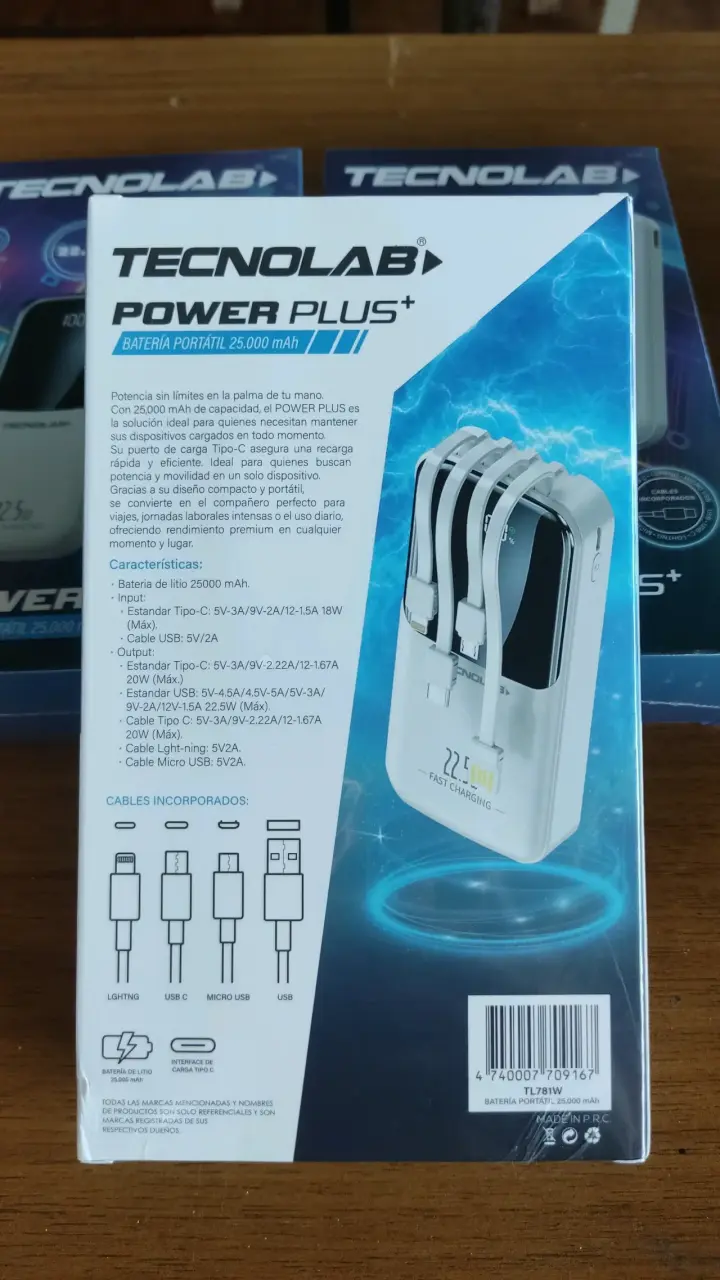 Powerbank Tecnolab 25000mAh 225W - 3